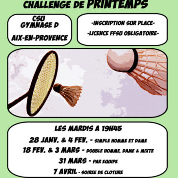 Aix-Marseille/ Challenge Printemps BAD