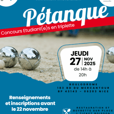 Concours étudiant(e)s de pétanque à Nice – 27 novembre 2025