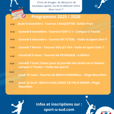 Sport U- Campus Toulon : Bouge avec le Sport U Campus !